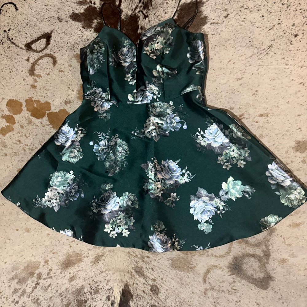 Speechless Green Floral Formal Dress